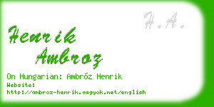 henrik ambroz business card